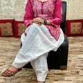 Pink Desi Kurti and Salwar with Beautiful Lucknowi Chikan Embroidery