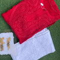 Red Soft Pure Viscose Chikankari Kurti with Beautiful Handwork Embroidery Shopping Online