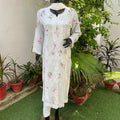 White Mulmul Cotton Kurta with Exclusive Heavy Work Shopping Online