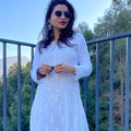 White Soft Pure Viscose Chikankari Kurti with Beautiful Handwork Embroidery Shopping Online